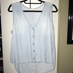 Faux jean button up tank!